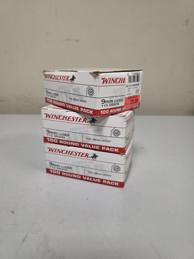 Winchester 9mm Luger 115 Grain Bullets - 3 Boxes (Lot 2 of 2) | www ...