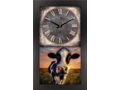 Mantel Clock Cow Art by LeAnna Wurzer