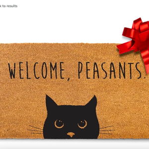 Welcome Peasants Cat Doormat 30x17 Inch, Black Cat Door Mat, Funny Welcome Mats Outdoor Funny, Black Cat Gift, Cat Rug Black Cat Decor, Cat Welcome Mat Funny, Cat Doormat Coir Door Mat Cat Lover Gift