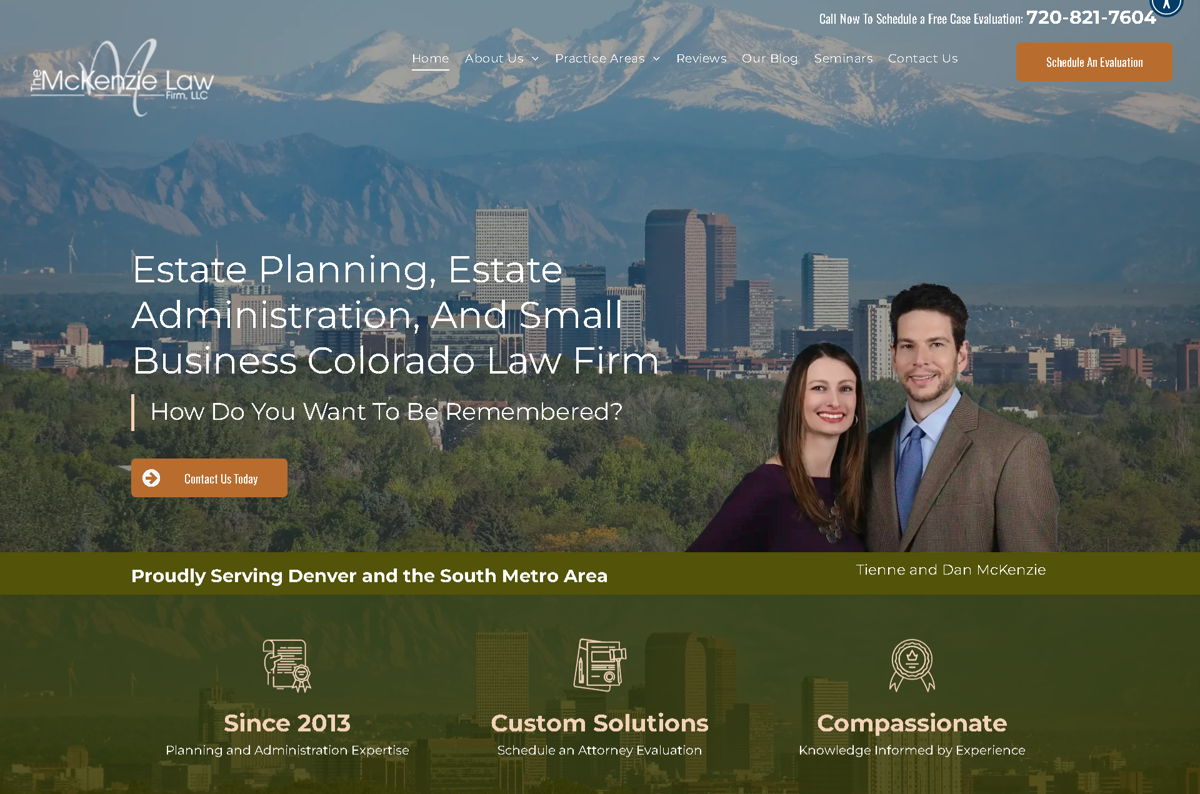 Screenshot of McKenzie Law Firm, from the law firm websites collection.