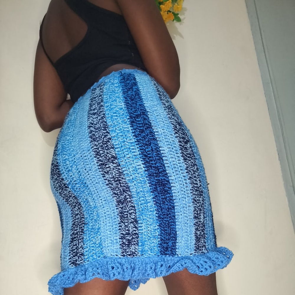 Blue Lagoon Crochet Skirt