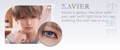 Xavier's galaxy-like blue eyes pair well with light blue lenses, evoking the vast starry sky.