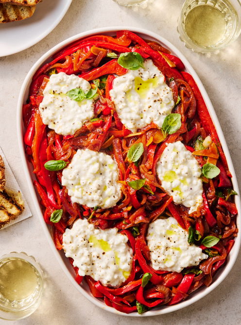 Peperonata et fromage cottage