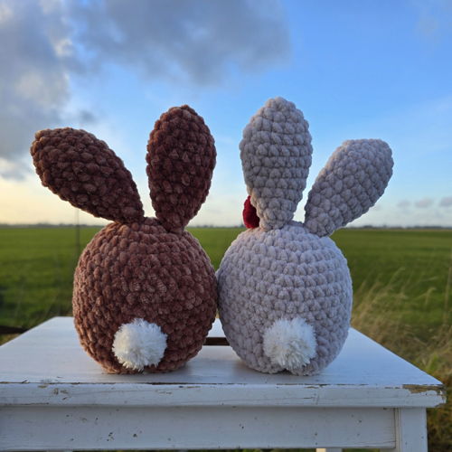 LoveHugBunny - English - Crochet pattern (PDF download) - In love Valentine's bunny heart amigurumi easy Valentines Day gift buttocks booty