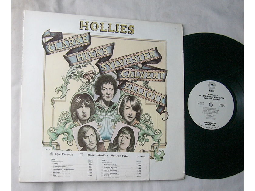 HOLLIES LP--feat - Draggin' My Heels-- rare 1977 WHITE LABEL PROMO album-Epic