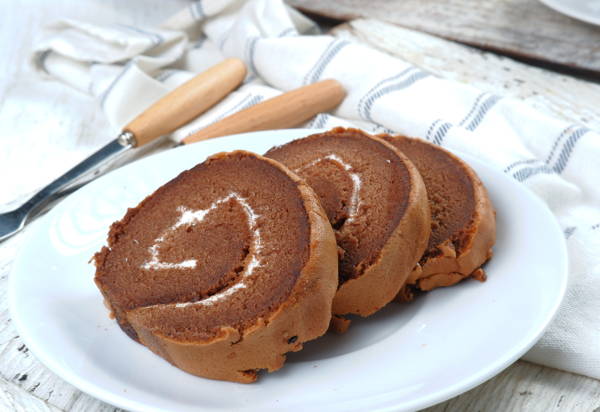 ロールケーキの盛り付け方