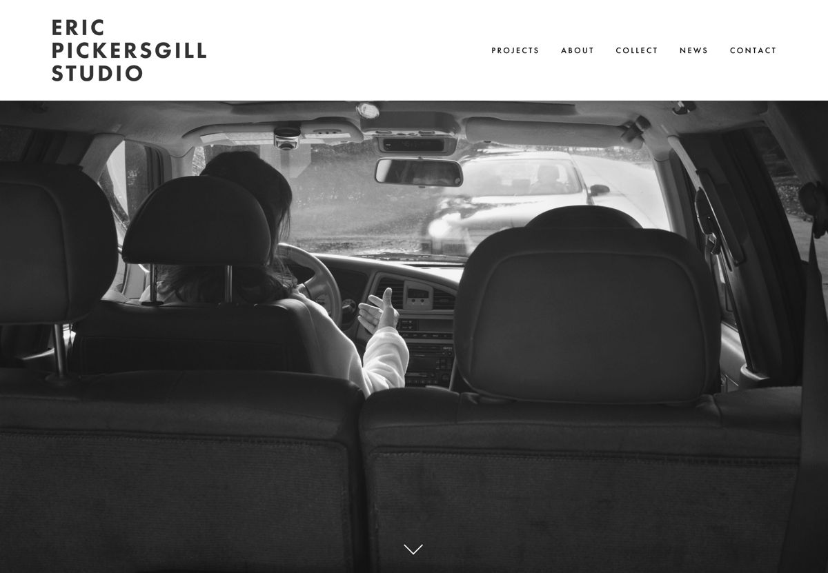 Screenshot of Eric Pickersgill, from the squarespace artist websites collection.