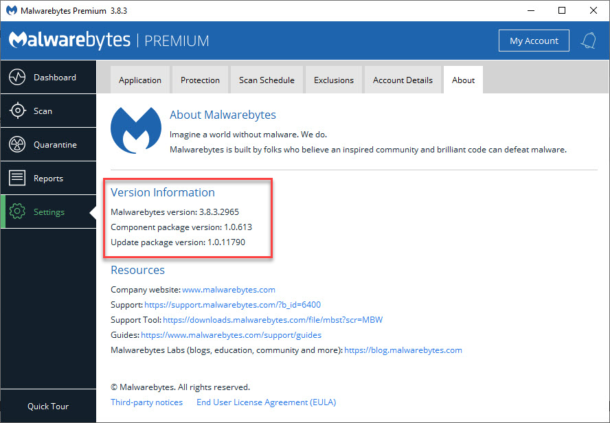 update malwarebytes latest version