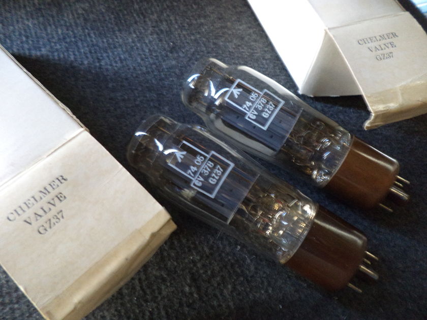 Two F.W. rectifier tubes CV378 GZ37 53KU, NOS, NIB ,by Chelmer (MULLARD),  perfect.