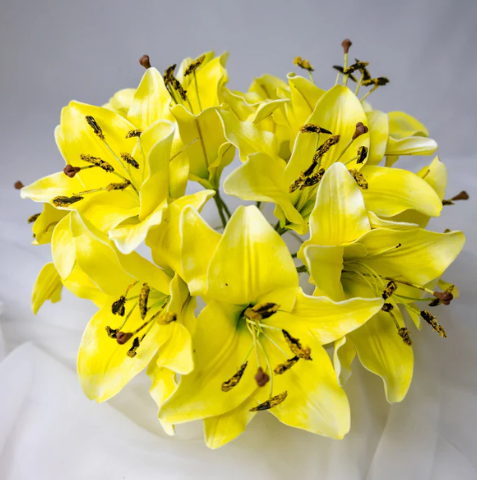 Yellow Asiatic Lily Flowerhead - Realistic Artificial Flowers - Image 2