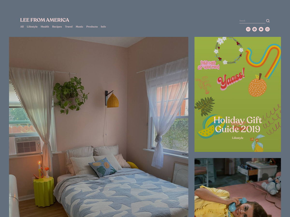 Screenshot of Lee From America, from the squarespace blog examples collection.