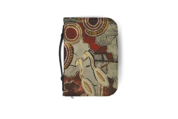 Aboriginal Dot Art Heron Bible Cover | Native Pattern Zippered Bible Case - Image 5