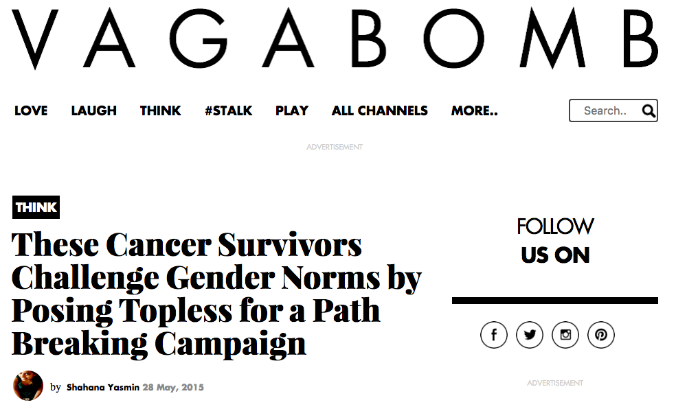 Vagabomb - These Cancer Survivors Challenge Gender Norms by Posing Topless for a Path Breaking Campaign