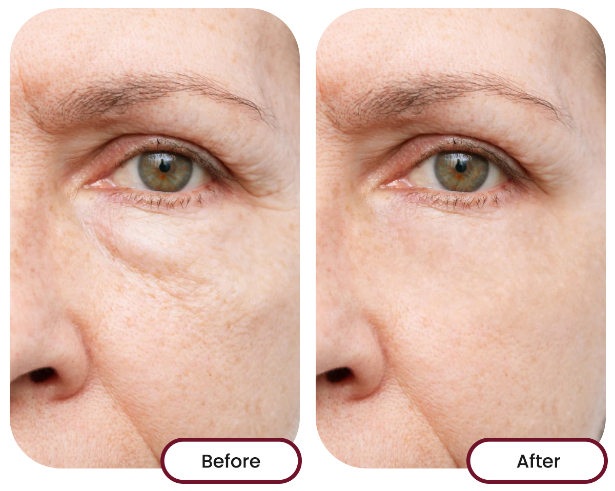 Before and after images of taking nano singapore's collagen drink