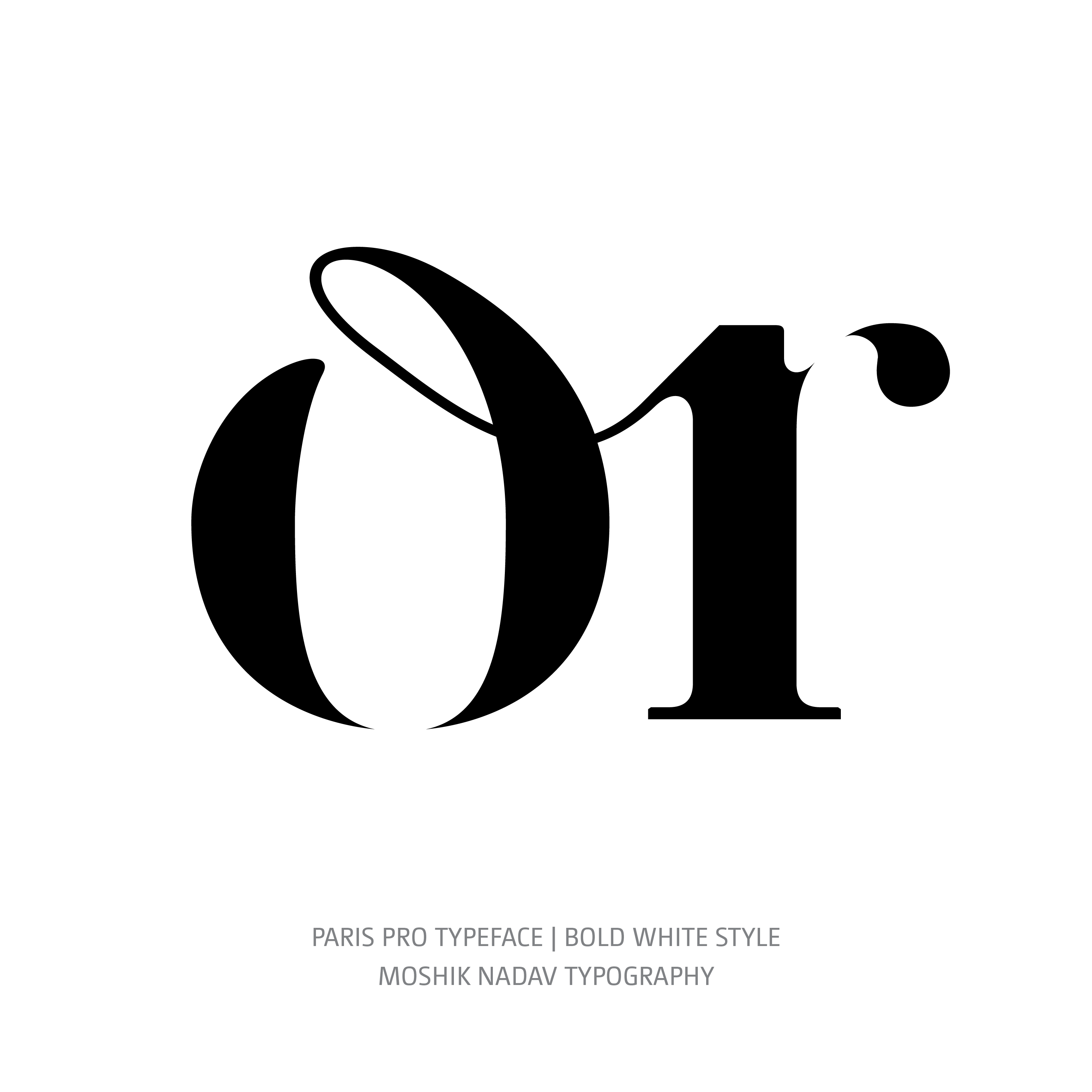 Paris Pro Typeface Bold White or ligature