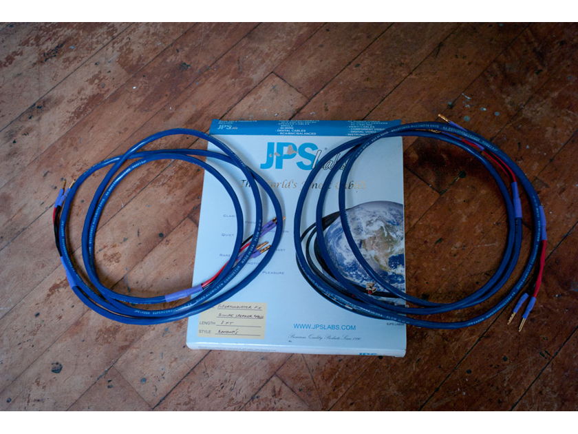 JPS Labs Superconductor FX Biwire Speaker Cables 8' w/Banana Connections Bi Wire Mint Condition!