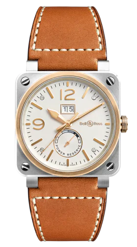 BR 03 90 Steel & Rose Gold