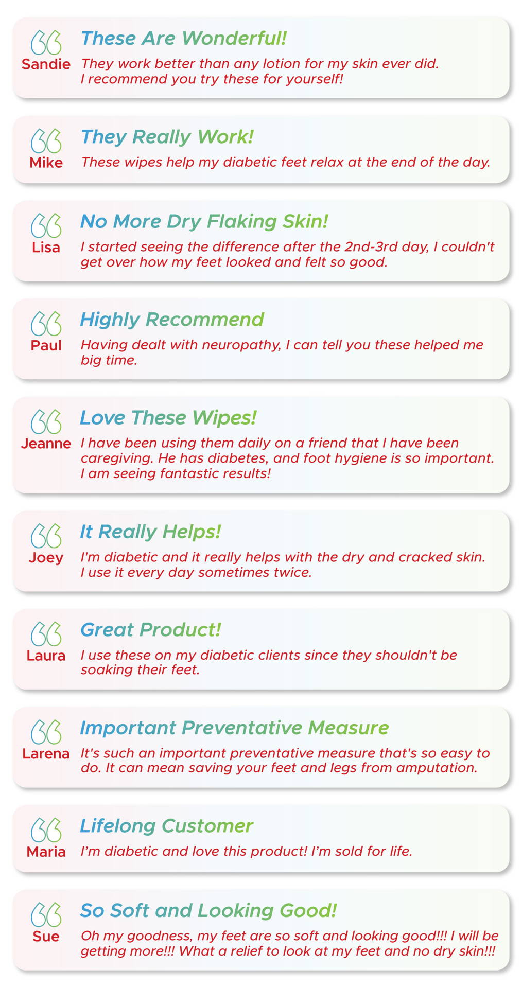 Amazing feedback from happy customers using Diabetes Support Wipes.