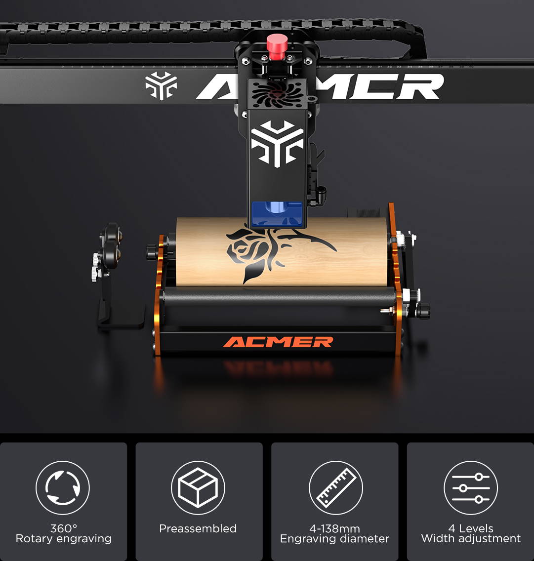 ACMER M2 Rotary Roller Y-axis 360° Rotating
