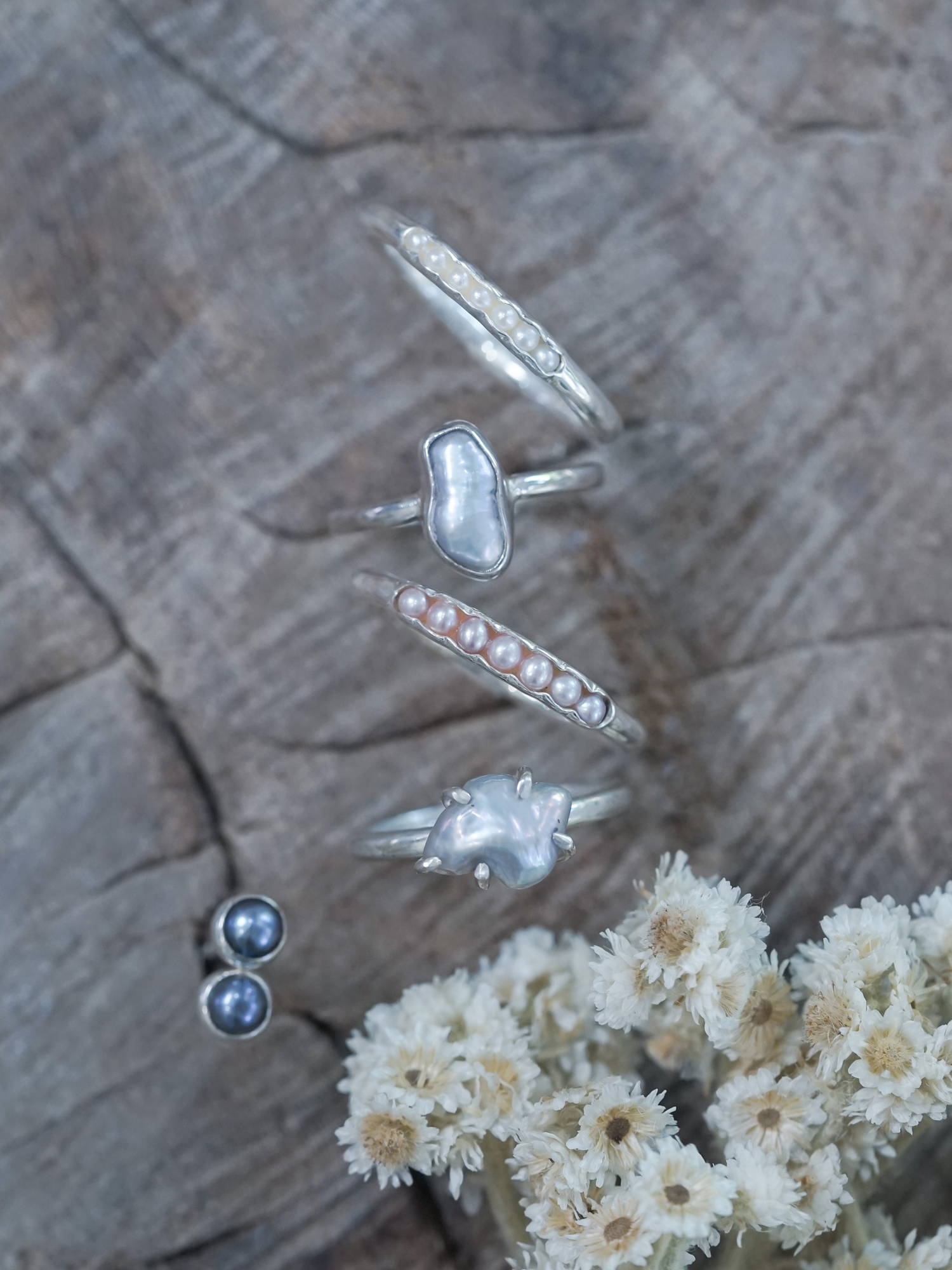 Silver aquamarine rings