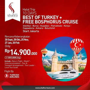 Shafira Tour & Travel: Promo HALAL TOUR 10 DAYS 07 NIGHTS IDR. 14,900,000 sampai 02/20/2020