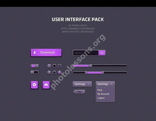 Набор веб элементов пользовательского интерфейса сайта