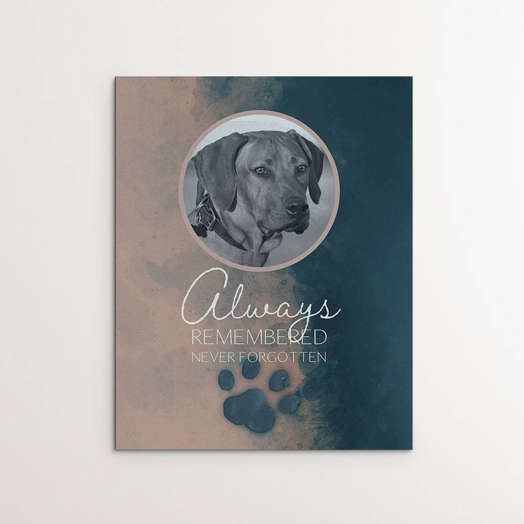 "Always Remembered, Never Forgotten", Dog Memorial