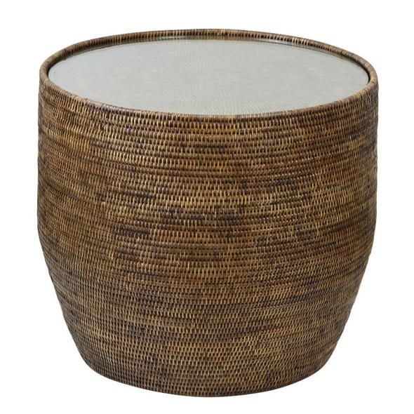 Plantation Side Table w/glass