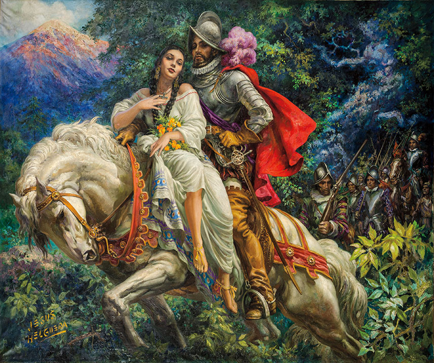 Jesús Helguera (Mexican, 1910–71). La Malinche, 1941. Oil paint on canvas. 6 ft. 9 in. x 5 ft. 7 in.  A collaboration between Carolina Performance, a socially responsible company whose mission is to preserve the cultural heritage of their country, an