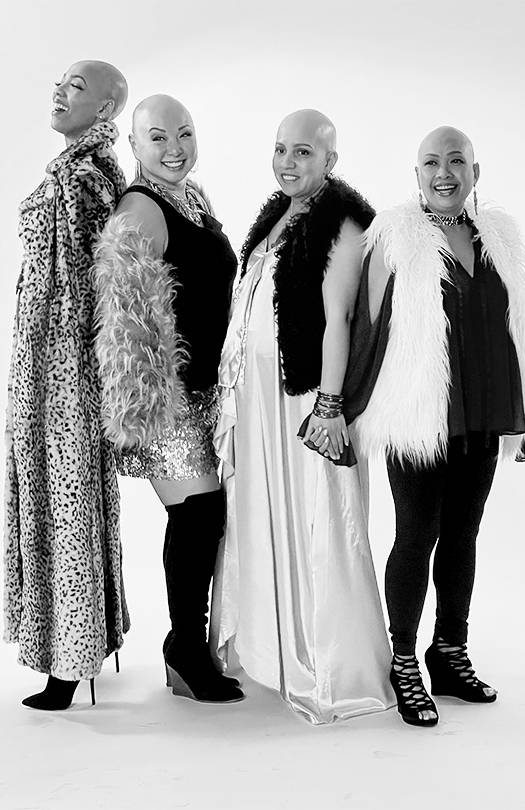 Black and White photo of Alopecia models in Jeanna Doyle photoshoot