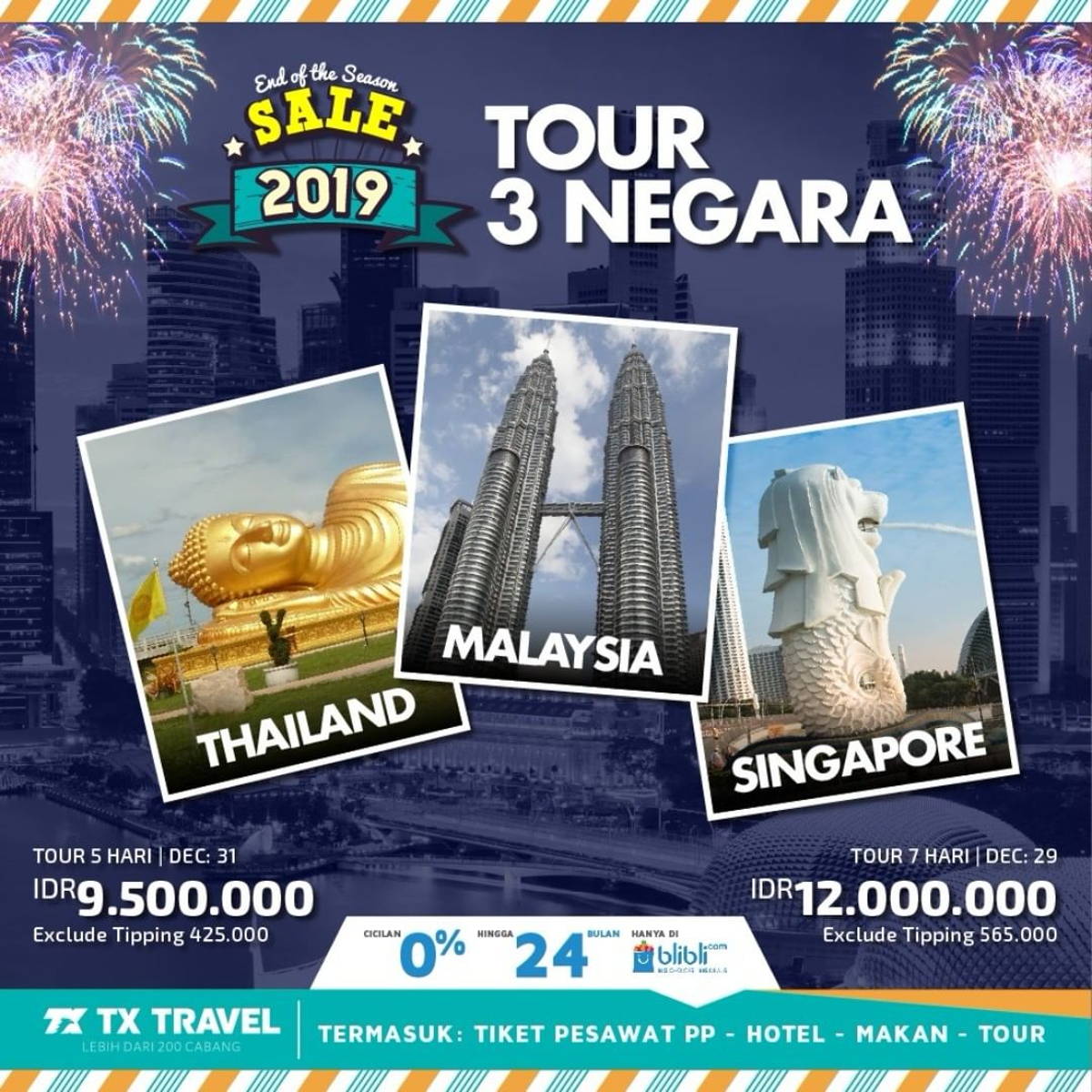 Katalog Promo: TX TRAVEL: Promo End of Season SALE 2019 Tour Tiga Negara Mulai IDR 9.500.000 - 1
