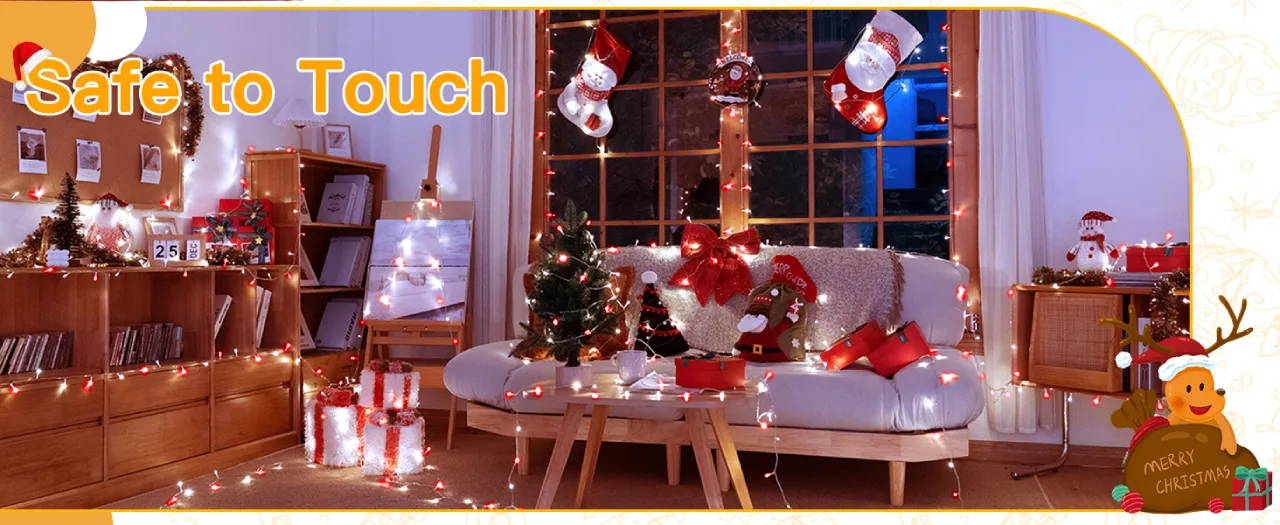 Features of Ollny's 400 leds clear cable multicolor Christmas lights