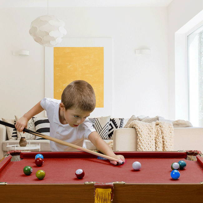 Billiard Table Pool Game Table for Kids w/ Cues & Chalk & Brush