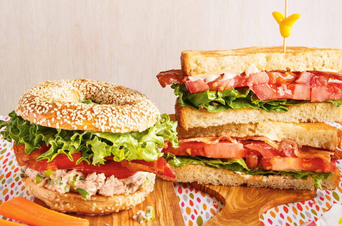 BBLTT Sandwich (Bagel-Bacon-Lettuce-Tuna-Tomato)