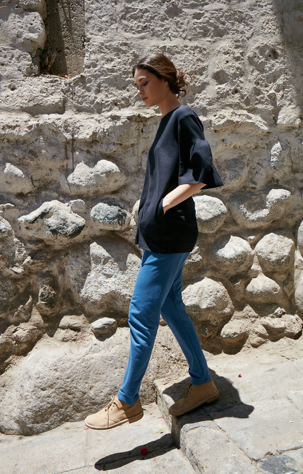 INHERENT - MODERN TAILORED KNIT TRAVELER PANTS DENIME