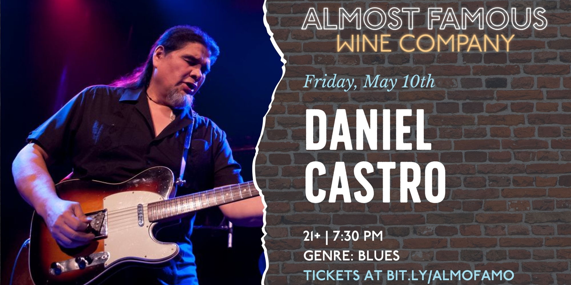 Fan-favorite blues guitarist Daniel Castro returns to Almost Famous promotional image
