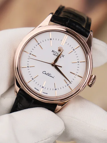 Rolex Cellini Time Rose Gold White Dial