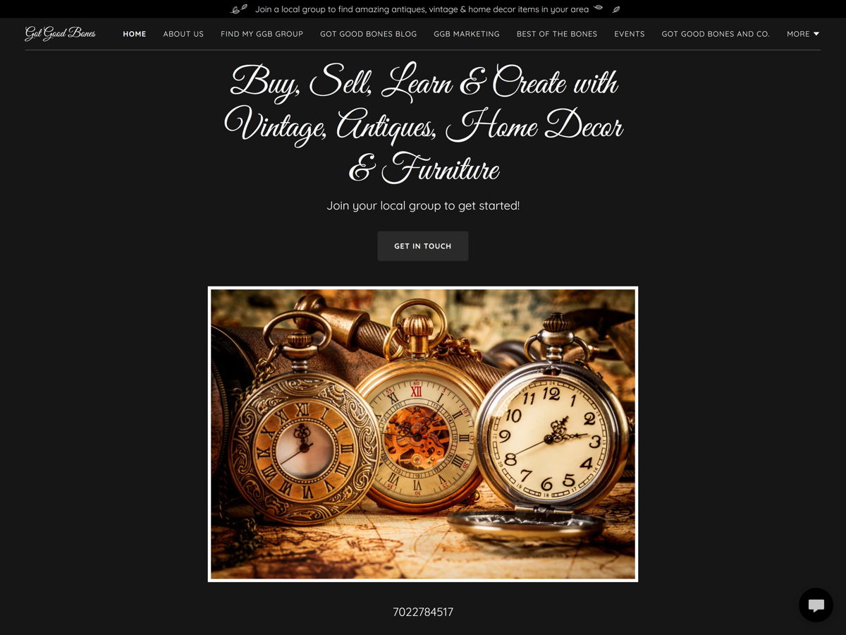 Screenshot of Got Good Bones, from the godaddy websites collection.