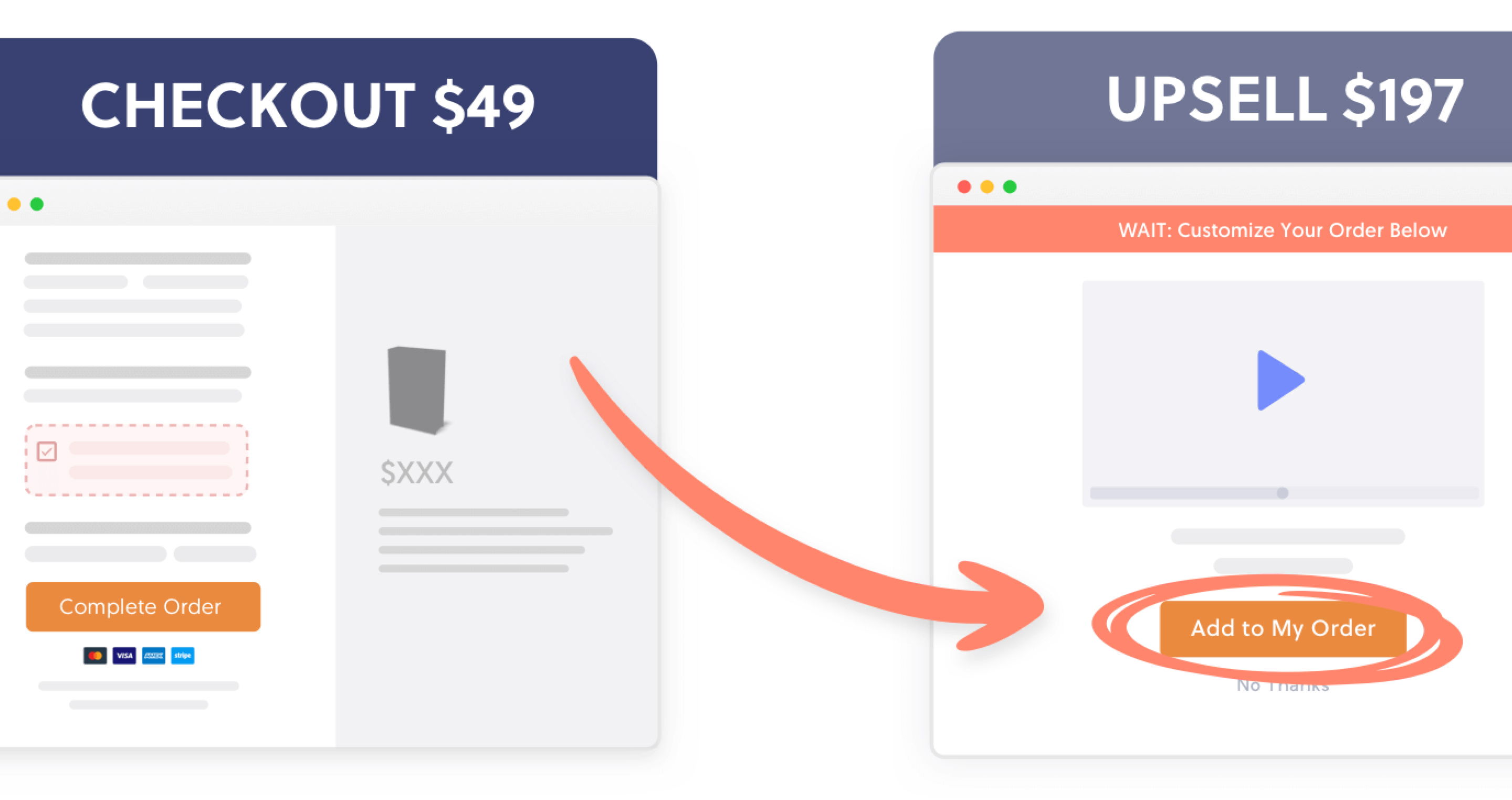 Shopify one click upsell example