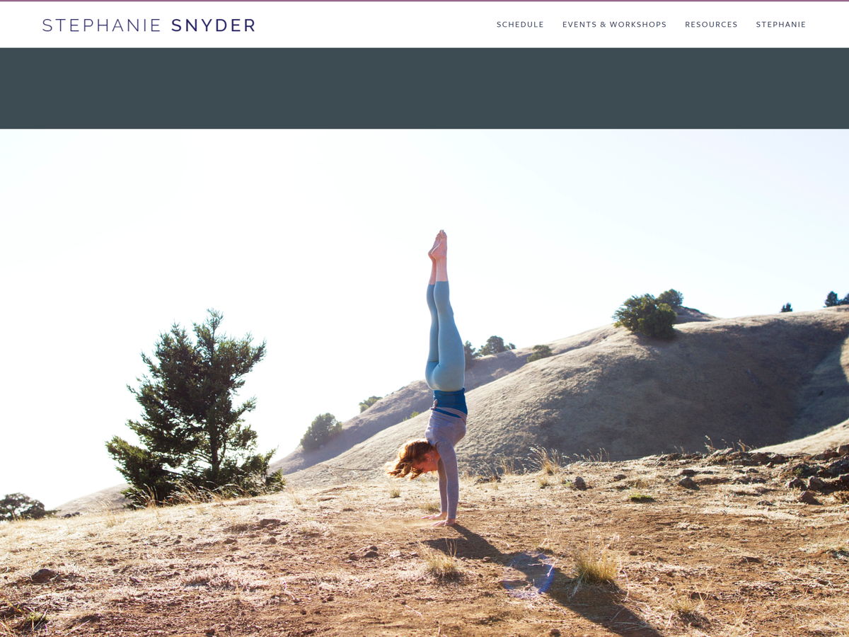 Screenshot of Stephanie Snyder, from the yoga websites collection.