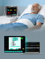 Touchscreen Patient Monitor with Printer supports multi-parameter monitoring, including ECG, PR, SpO₂, NIBP, RESP, and TEMP, with optional EtCO₂