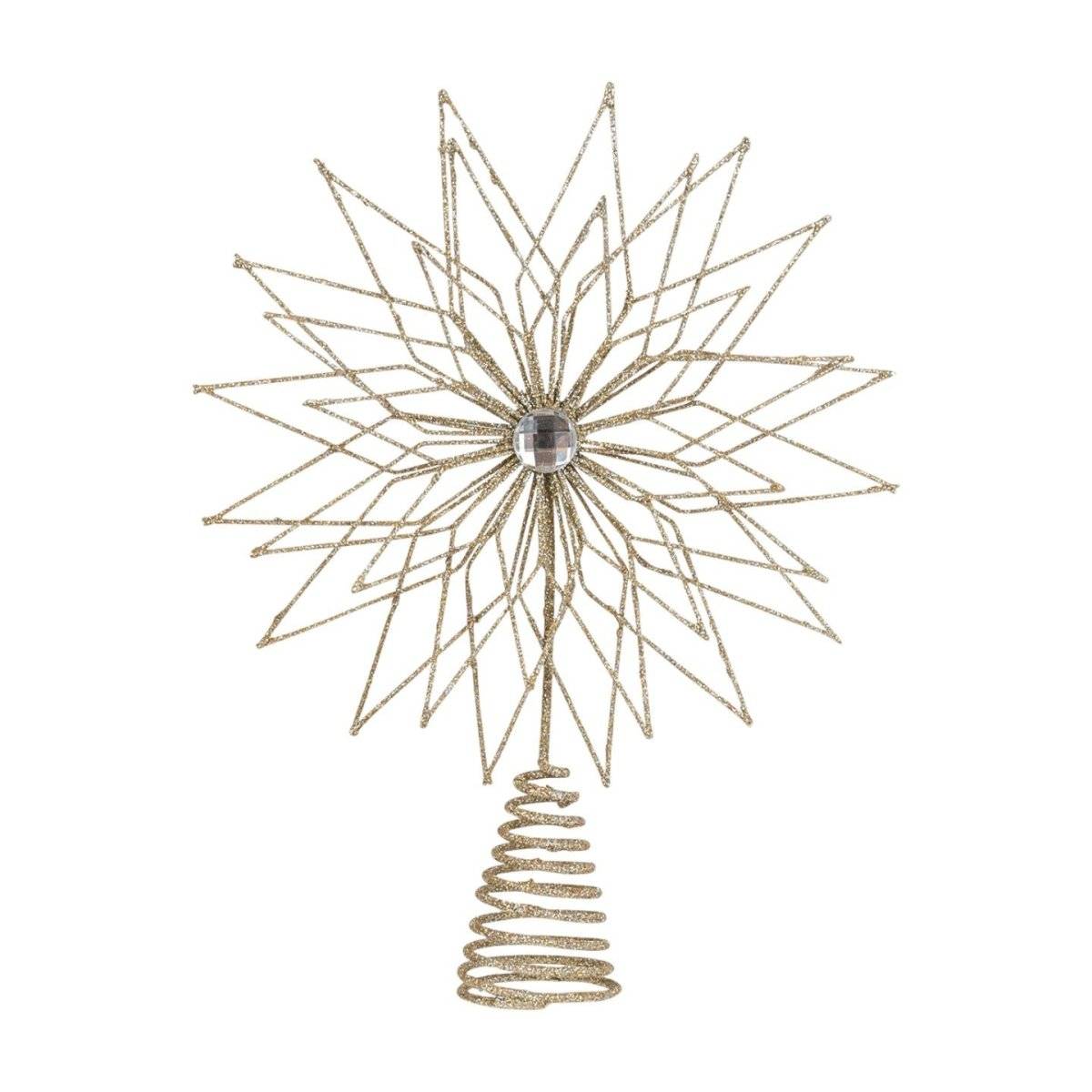 Pure Christmas Wire Flowerburst Tree Topper Champagne | Minimax