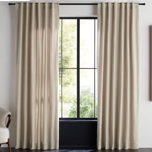 Organic Cotton Canvas Natural Taupe Window Curtain Panel 52"x84" | Crate & Barrel