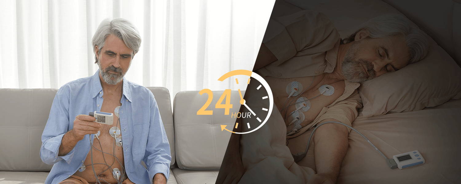 potential arrhythmias detection with wellue 12-lead 24-hour holter monitor