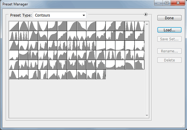 Как установить контуры (countours) в Фотошоп