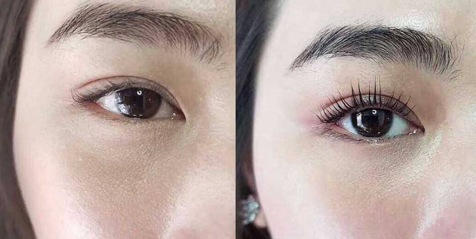 before and after lash lift