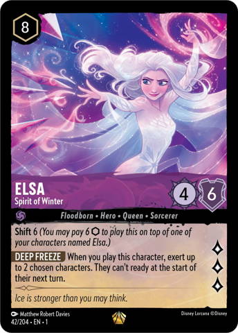 Elsa card from Disney's Lorcana: The First Chapter.