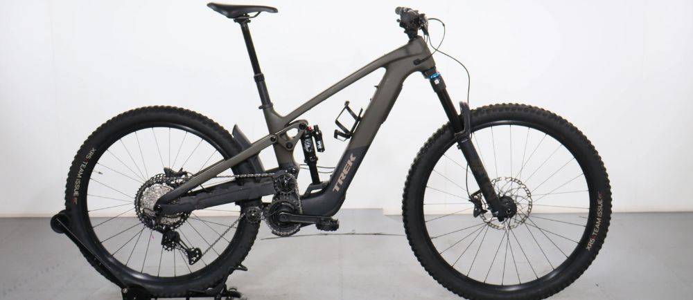 Trek Slash + on a stand