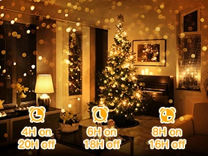 Ollny's 600 leds clear wire warm white Christmas lights with 3 timer functions