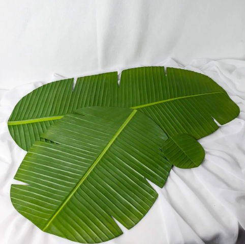 Banana Leaf Table Runner - Realistic Artificial Flowers and Greenery - Image 3